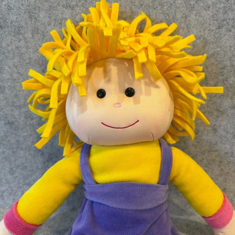 Vintage Rag‎ Tops Rag Doll by Well Made Toys 1999 Yellow Hair Purple Dress